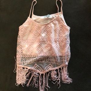 Charlotte Russe fringed crop top